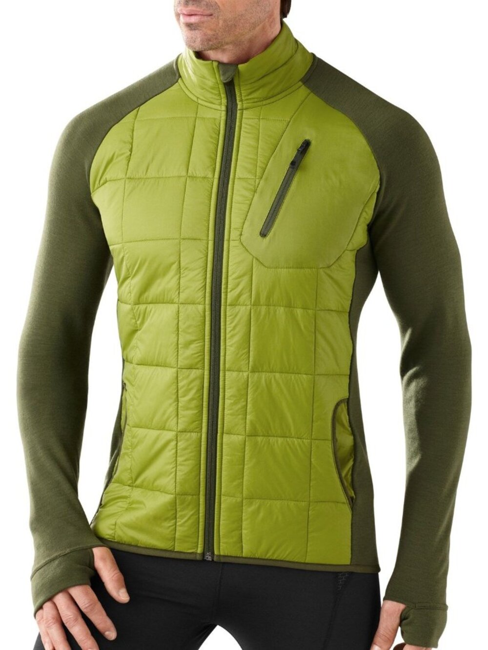 Smartwool PhD Mens M SmartLoft Divide Jacket Green Merino Wool Hybrid Zip